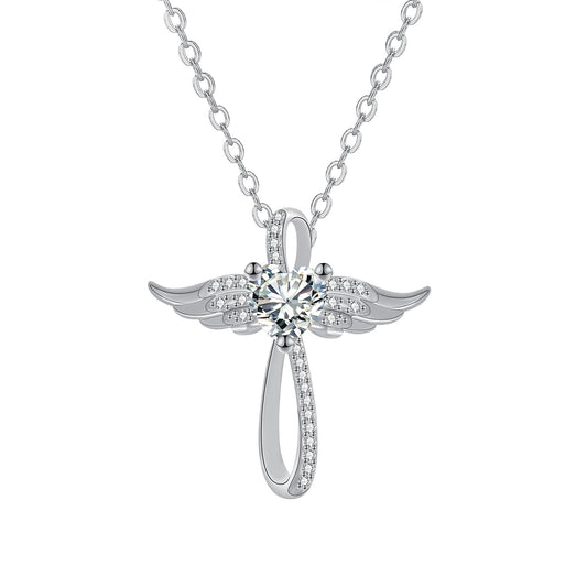 Copper With Silver Plated Angel Wings Pendant Necklace