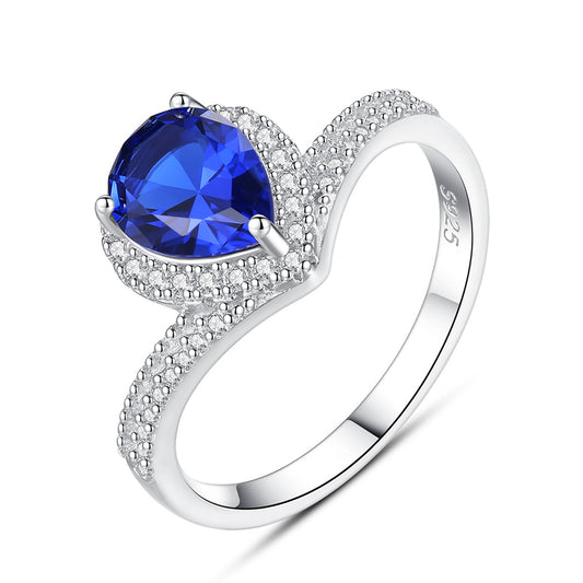 925 Sterling Silver Zircon Ring Fashion Jewelry Gift for Women Girls