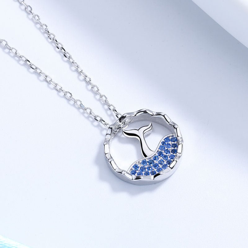 925 Sterling Silver Fashion Mermaid Pendant Necklace