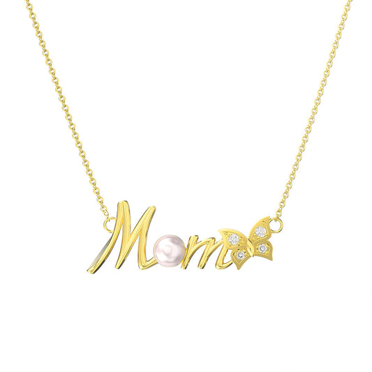 925 Sterling Silver Pearl Necklace Fashion Jewelry Gift for Mom