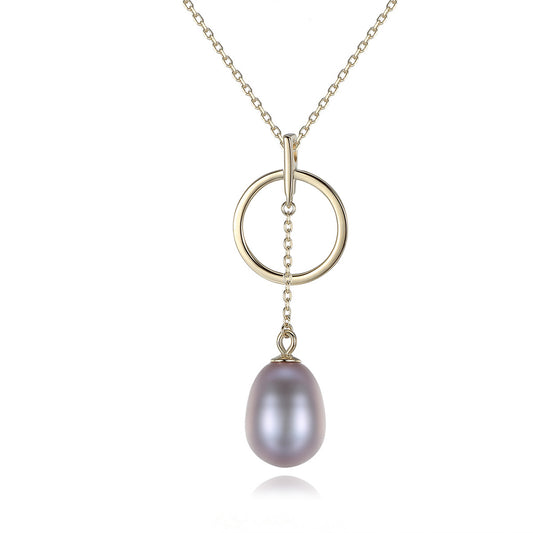 925 Sterling Silver Natural Pearl Drop Necklace Fashion Jewelry Gift for Women Girls