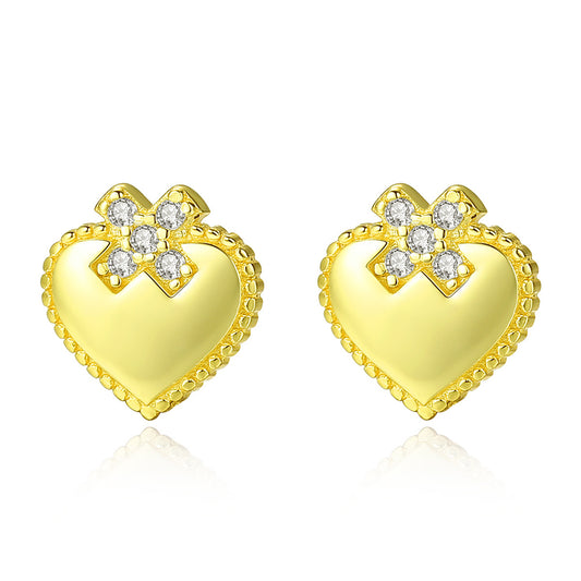 925 Sterling Silver Heart Earrings Fashion Jewelry Gift for Women Girls
