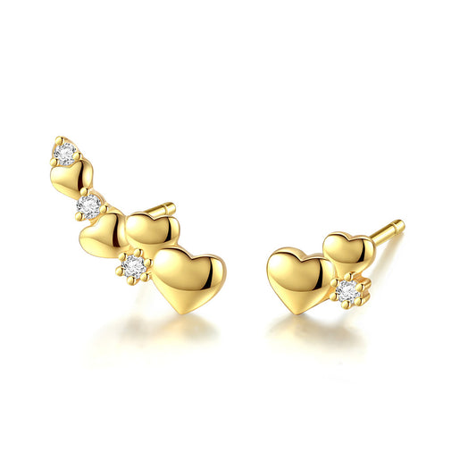 925 Sterling Silver Heart Earrings Fashion Jewelry Gift for Women Girls