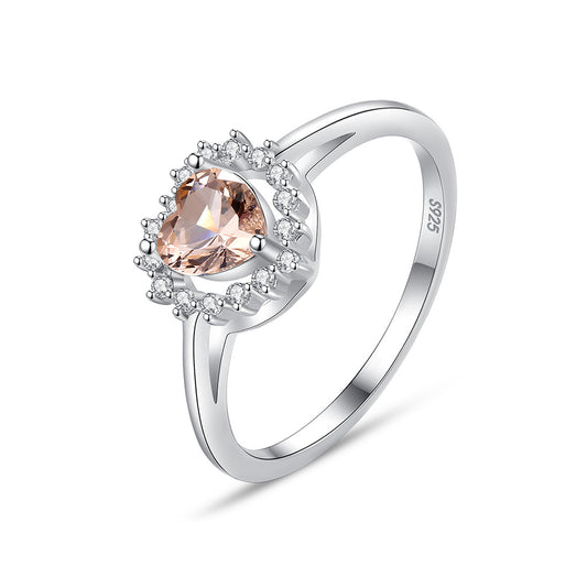 925 Sterling Silver Heart Ring Fashion Jewelry Gift for Women Girls