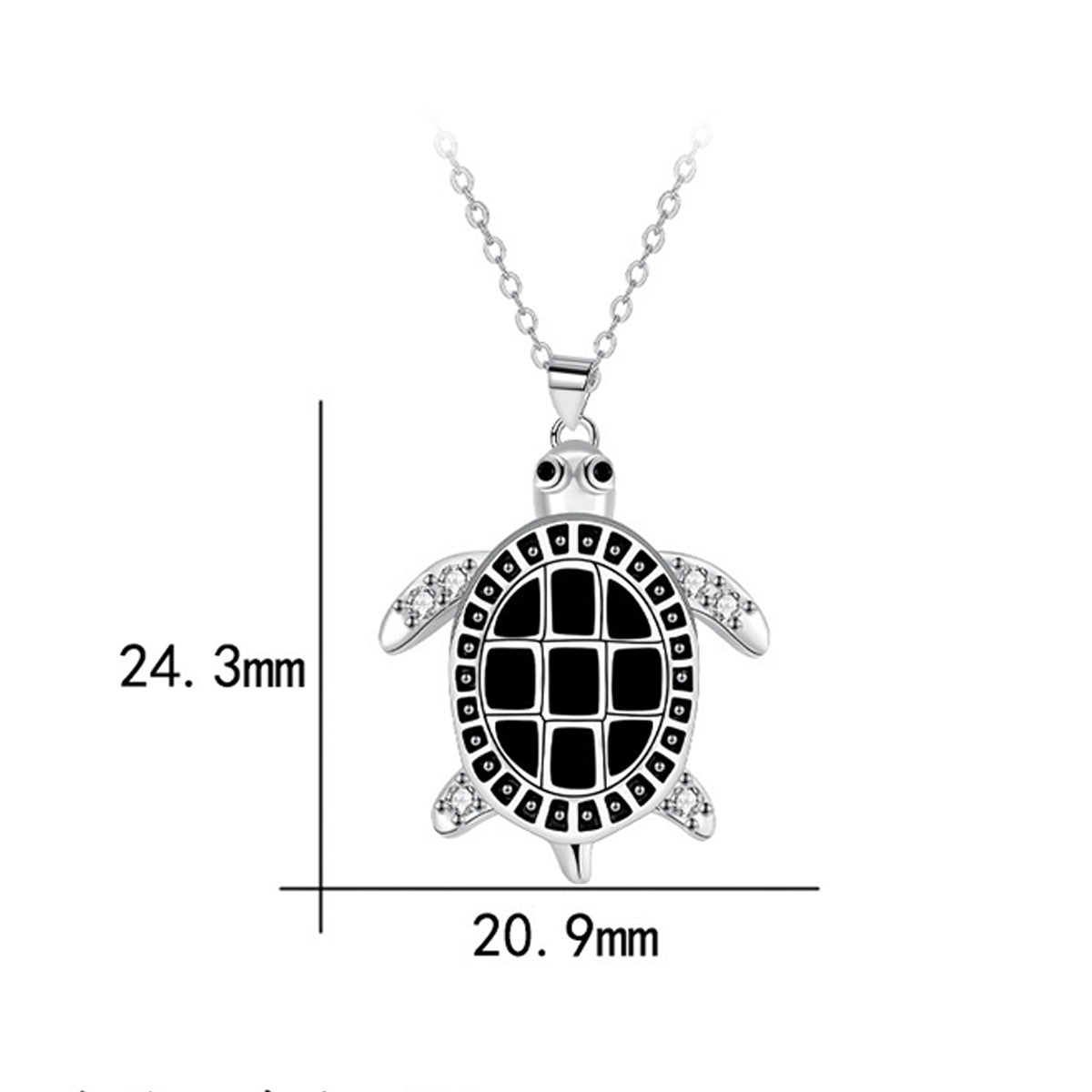 Copper With Silver Plated Turtle Pendant Necklace