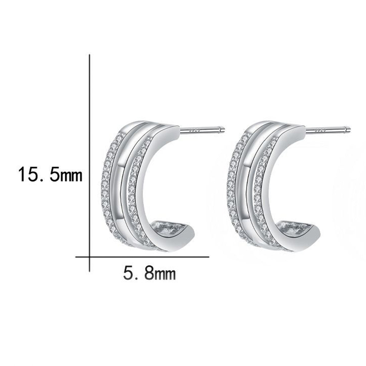 Pendientes de joyería de moda de cobre con baño de plata