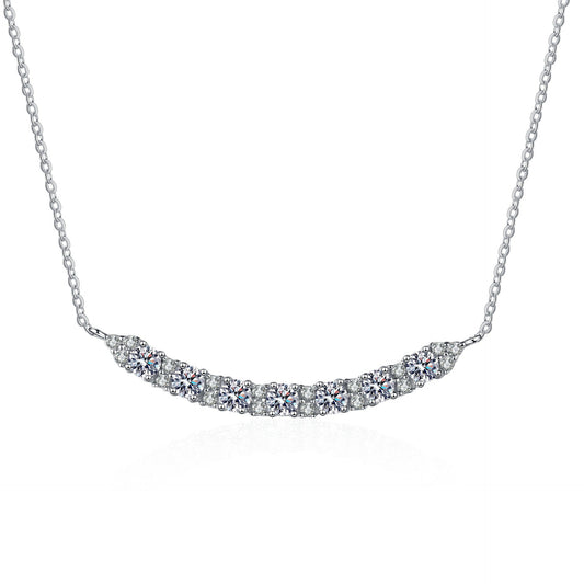 925 Sterling Silver Smile Moissanite Necklace