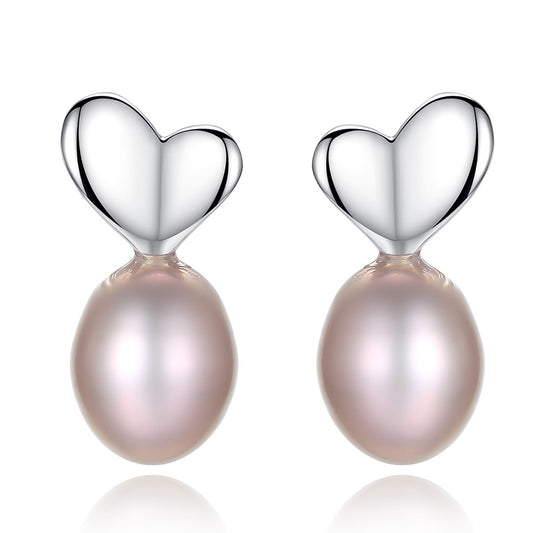 925 Sterling Silver Natural Pearl Drop Earrings Fashion Jewelry Gift for Women Girls