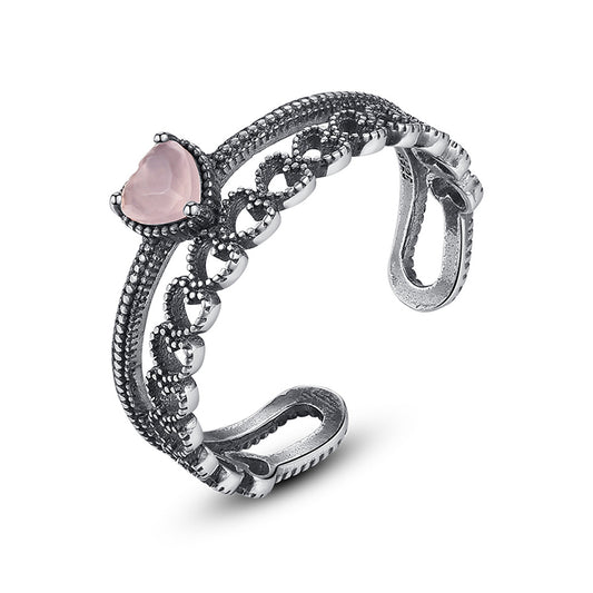 925 Sterling Silver Heart Ring Fashion Jewelry Gift for Women Girls