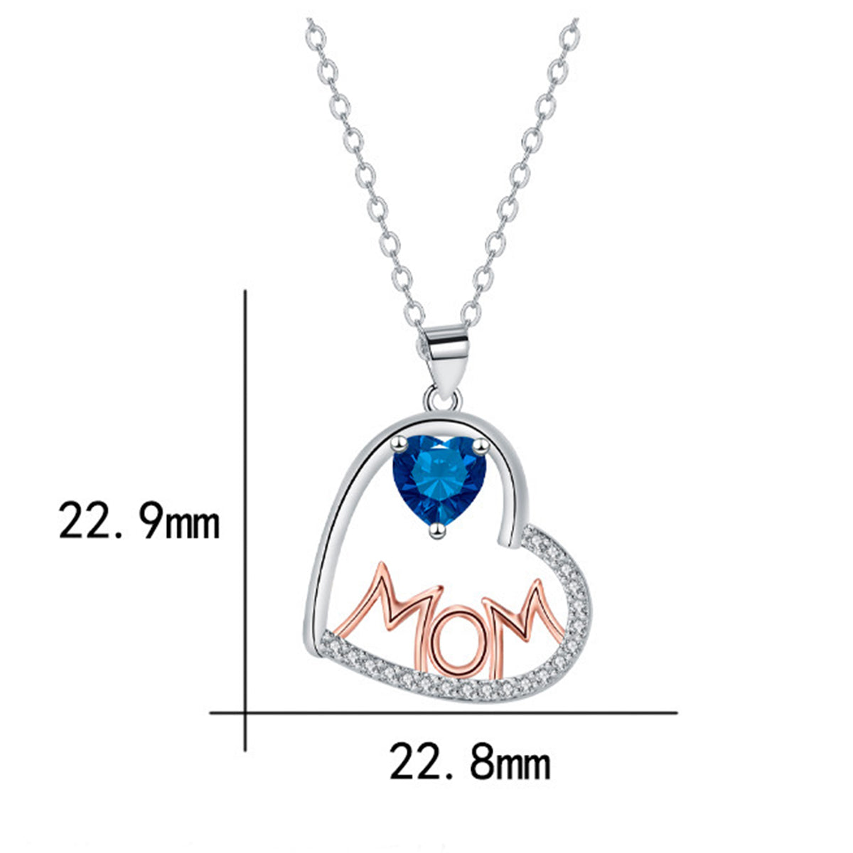Copper With Silver/Rosegold Plated Heart Pendant Necklace