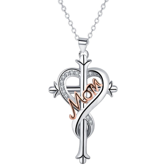 Copper With Silver/Rosegold Plated Cross Pendant Necklace