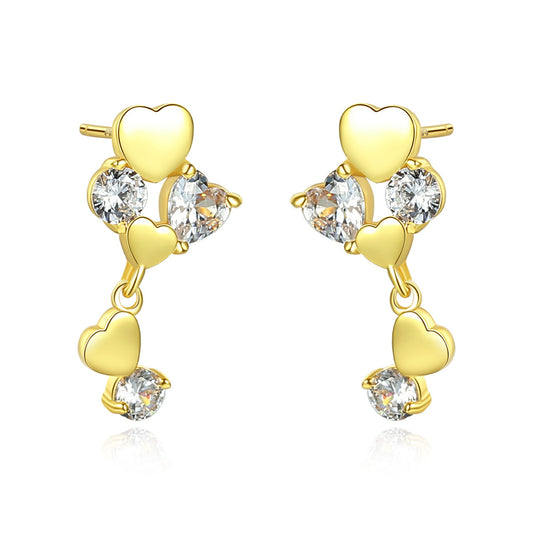 925 Sterling Silver Heart Earrings Fashion Jewelry Gift for Women Girls