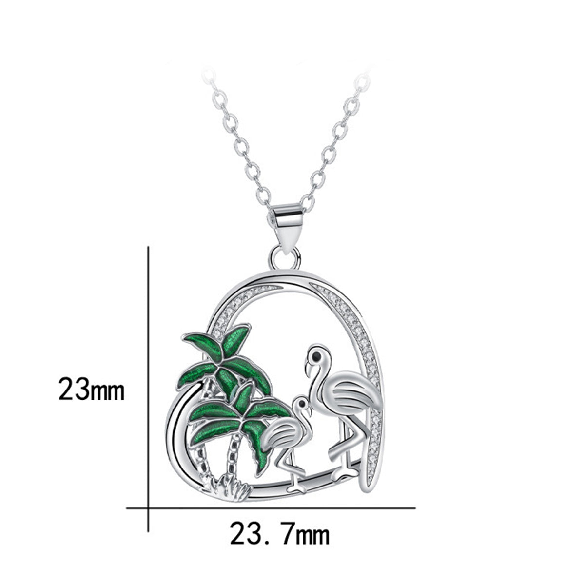 Copper With Silver Plated Birds Trees Pendant Necklace