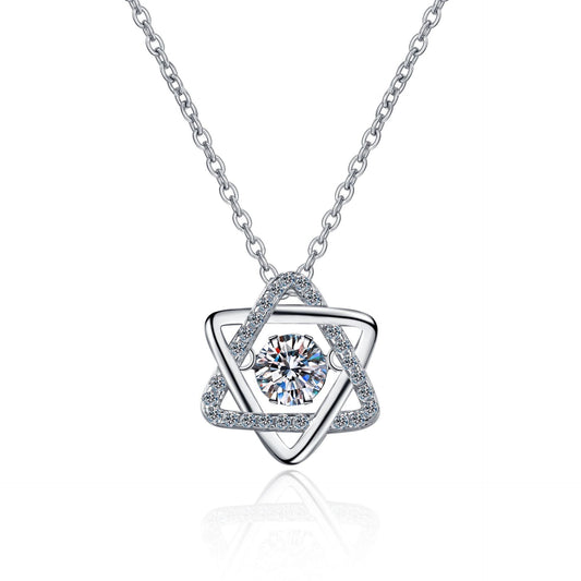 925 Sterling Silver Moissanite dancing Necklace
