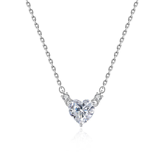 925 Sterling Silver Heart Necklace Fashion Jewelry Gift for Women Girls