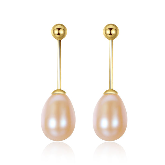 925 Sterling Silver Natural Pearl Drop Earrings Fashion Jewelry Gift for Women Girls