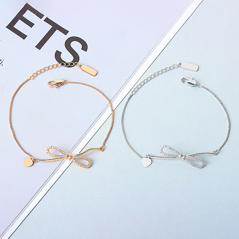 925 Sterling Silver Fashion Tie Bow Bracelet