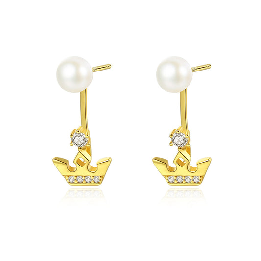 925 Sterling Silver Natural Pearl Drop Earrings Fashion Jewelry Gift for Women Girls