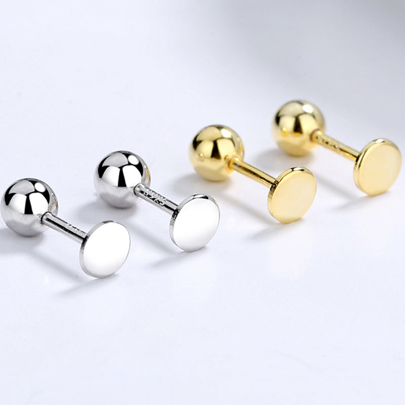 925 Sterling Silver Screw Back Stud Earrings
