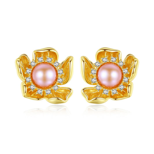 925 Sterling Silver Natural Pearl Drop Earrings Fashion Jewelry Gift for Women Girls
