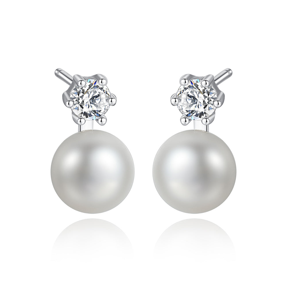 925 Sterling Silver Natural Pearl Drop Earrings Fashion Jewelry Gift for Women Girls