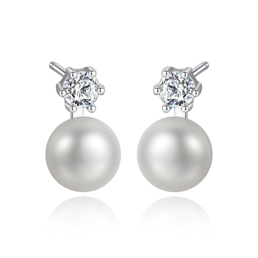 925 Sterling Silver Natural Pearl Drop Earrings Fashion Jewelry Gift for Women Girls