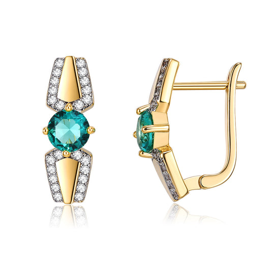 Pendientes de joyería de moda de cobre con baño de plata
