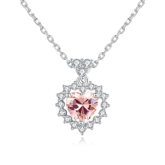 925 Sterling Silver Drop Zircon Necklace Fashion Jewelry Gift for Women Girls