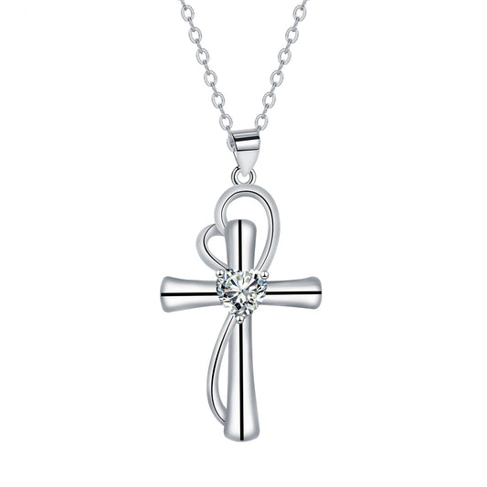 Copper With Silver Plated Cross Pendant Necklace