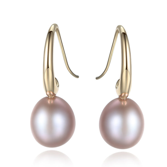 925 Sterling Silver Natural Pearl Drop Earrings Fashion Jewelry Gift for Women Girls