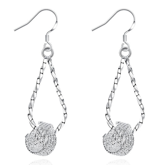 Pendientes de joyería de moda de cobre con baño de plata