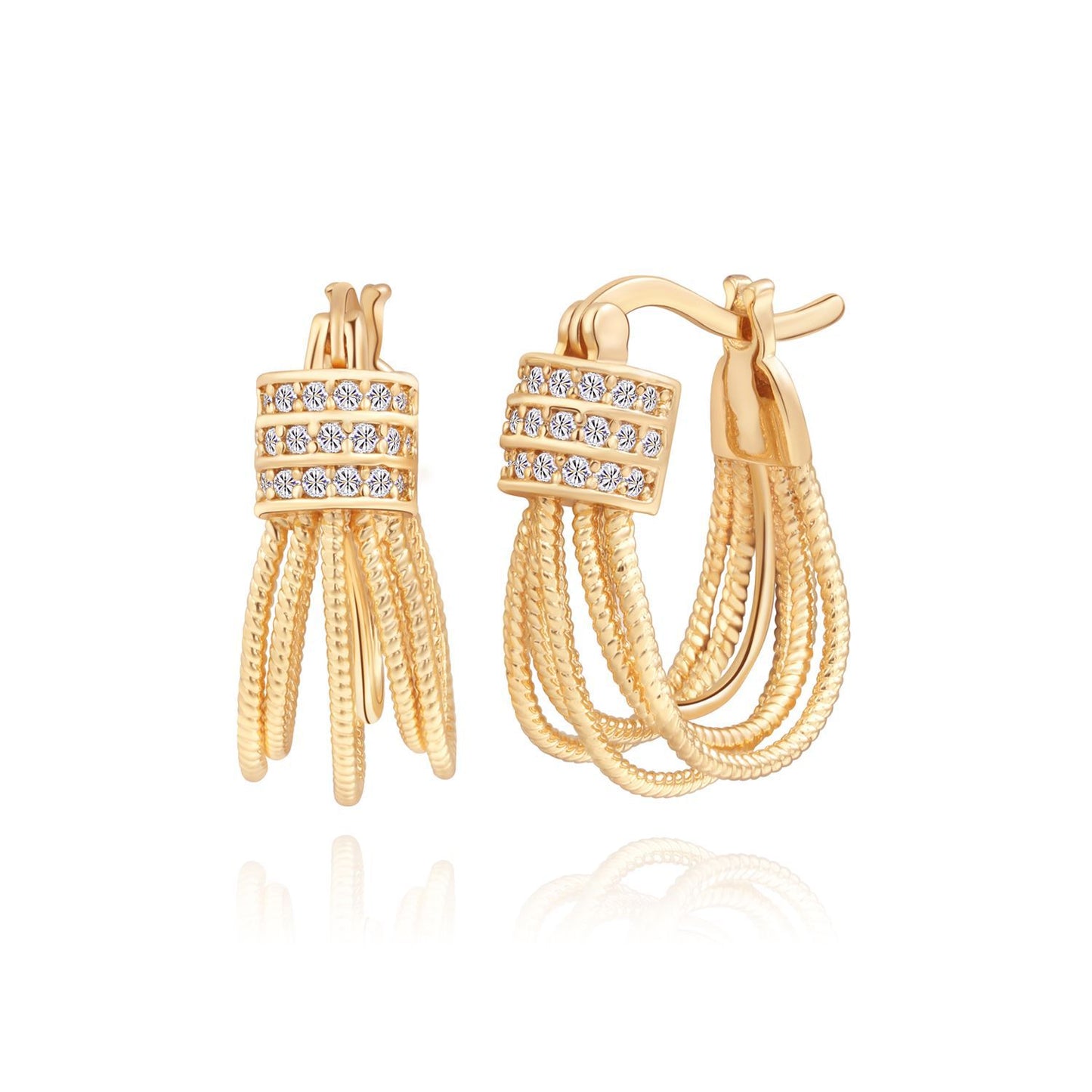 Brass With Plated Fashion Jewelry Earrings