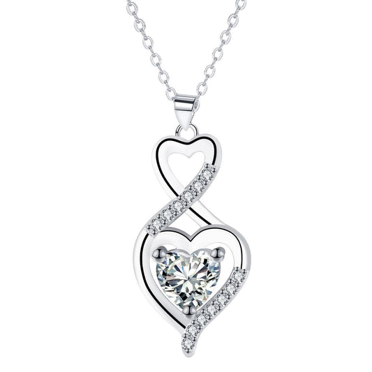 Copper With Silver Plated Heart Pendant Necklace