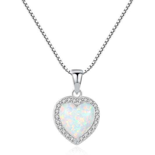 925 Sterling Silver Heart Necklace Fashion Jewelry Gift for Women Girls