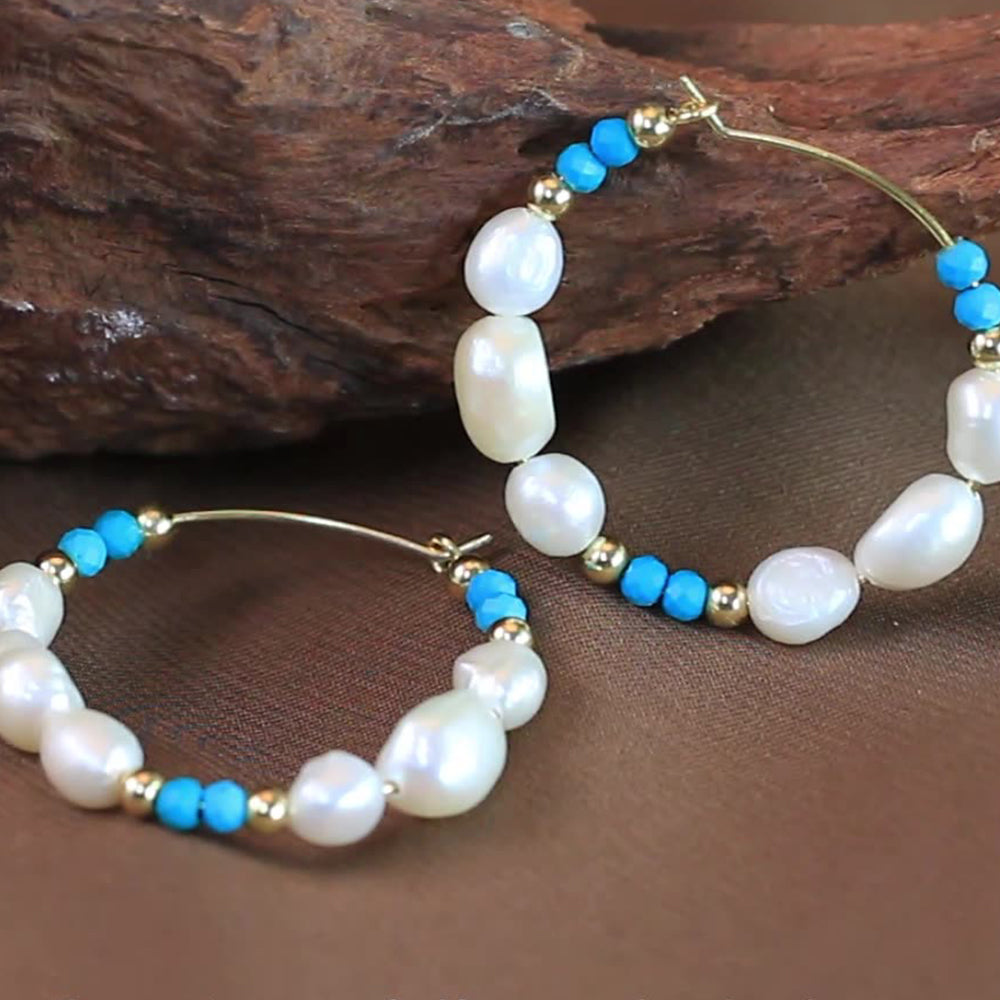 925 Sterling Silver Natural Pearl Earrings Fashion Jewelry Gift for Women Girl