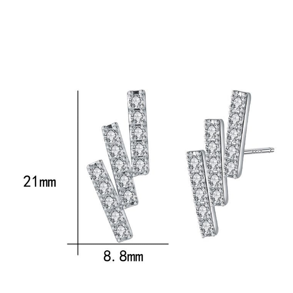 Pendientes de joyería de moda de cobre con baño de plata