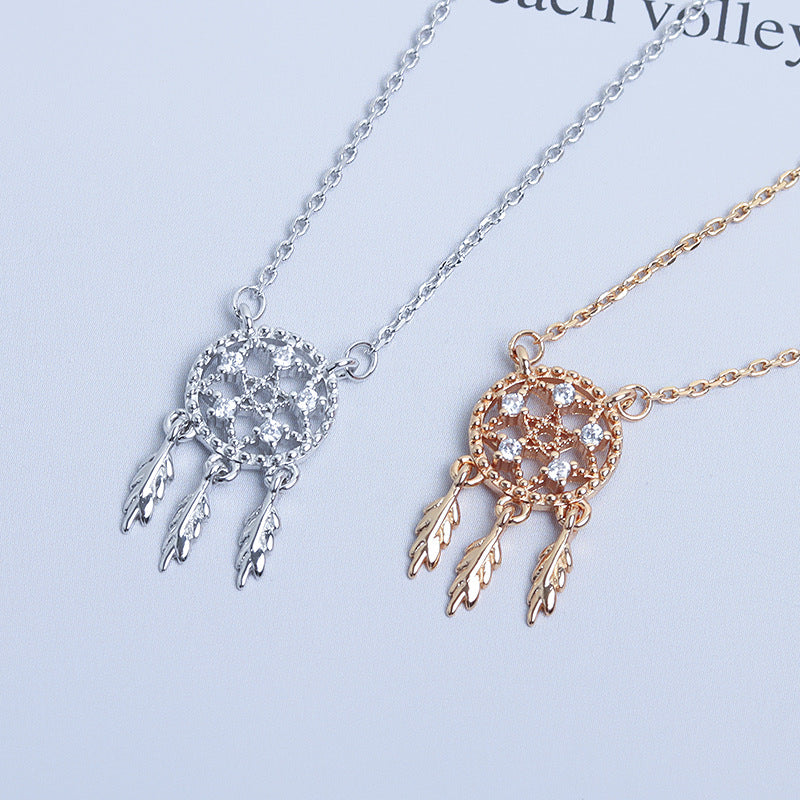 925 Sterling Silver Fashion Dream Network Pendant Necklace