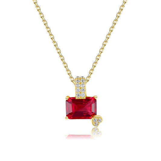 925 Sterling Silver Drop Zircon Necklace Fashion Jewelry Gift for Women Girls