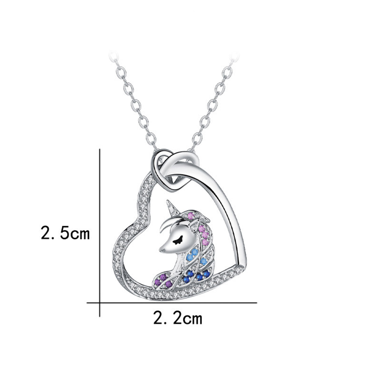 Copper With Silver Plated Unicorn Necklace for Women