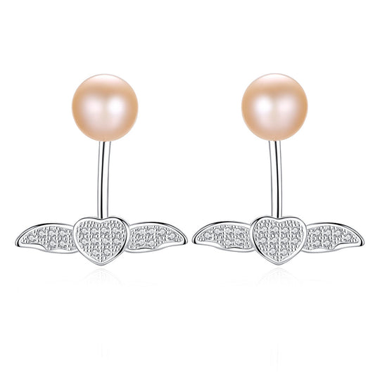 925 Sterling Silver Natural Pearl Drop Earrings Fashion Jewelry Gift for Women Girls