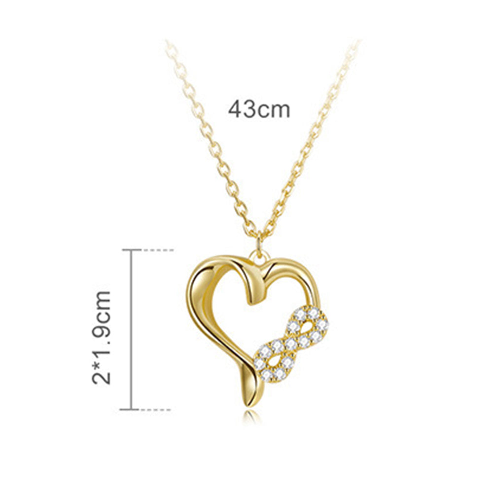 925 Sterling Silver Infinity Heart Necklace for Girls Women