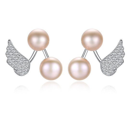 925 Sterling Silver Natural Pearl Drop Earrings Fashion Jewelry Gift for Women Girls