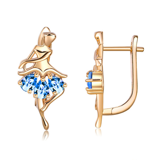 Pendientes de joyería de moda de cobre con baño de plata