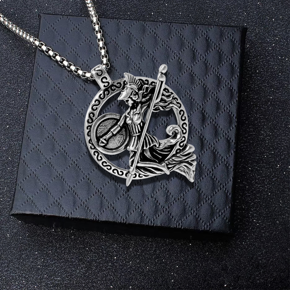 Greek Mythological Warrior Pendant Necklace, Men Women's Fashion Jewelry, Perfect for Parties & Gifts, Elegant Accessory for Everyday Wear