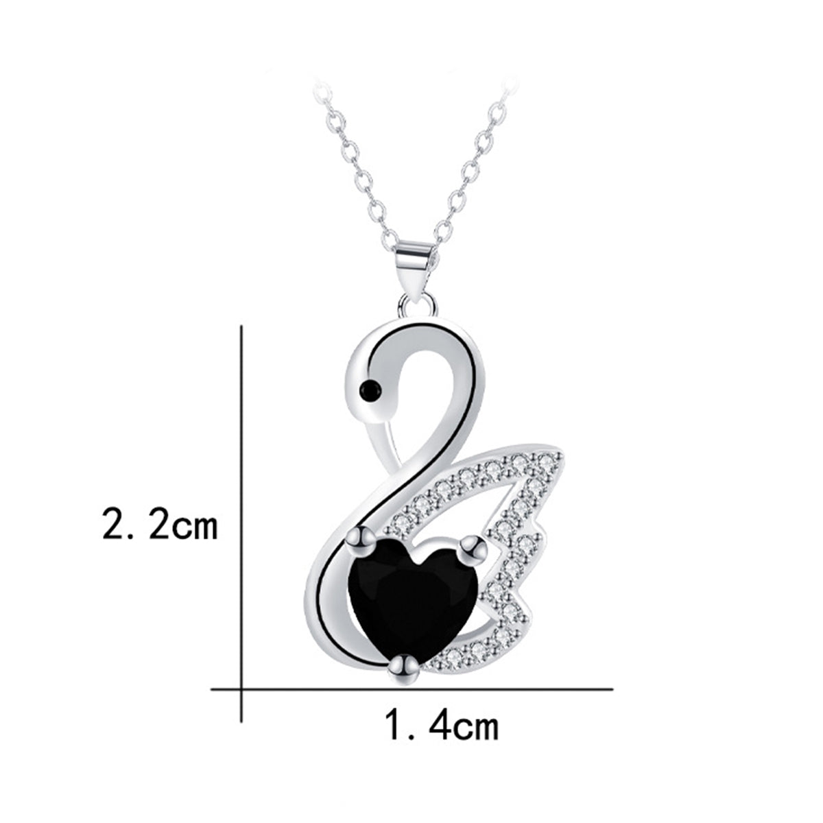 Copper With Silver Plated Swan Pendant Necklace