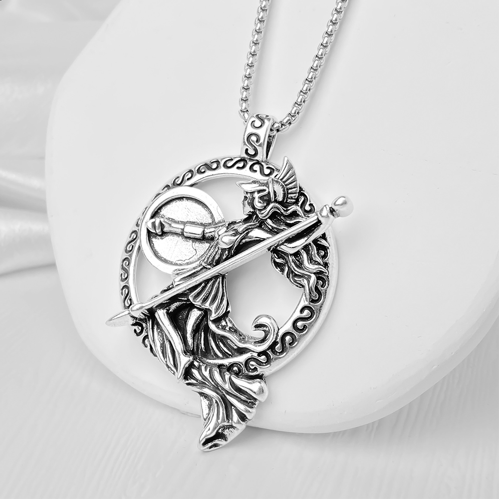 Greek Mythological Warrior Pendant Necklace, Men Women's Fashion Jewelry, Perfect for Parties & Gifts, Elegant Accessory for Everyday Wear
