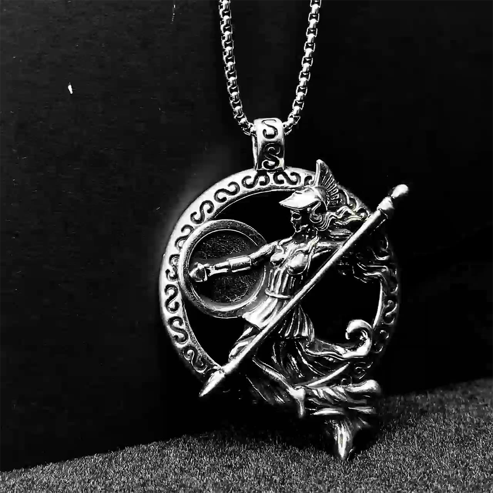Greek Mythological Warrior Pendant Necklace, Men Women's Fashion Jewelry, Perfect for Parties & Gifts, Elegant Accessory for Everyday Wear