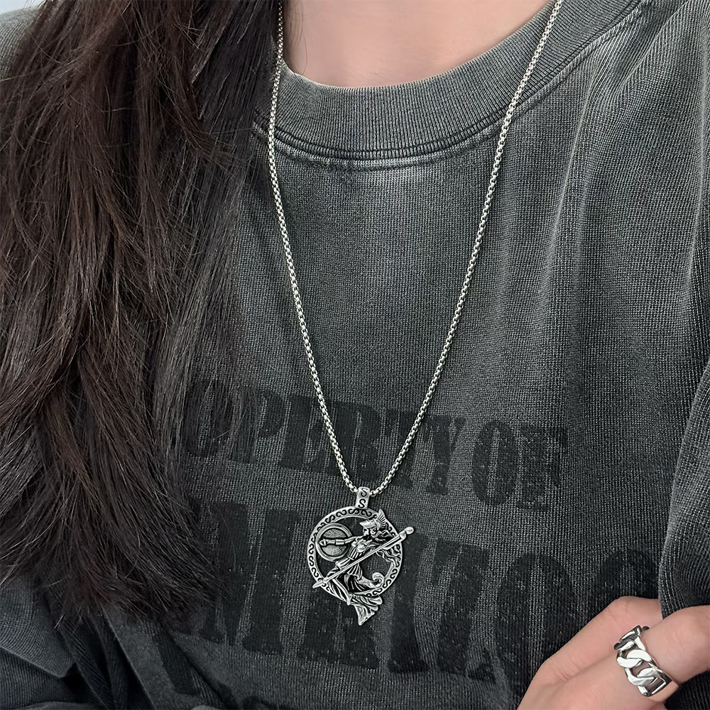 Greek Mythological Warrior Pendant Necklace, Men Women's Fashion Jewelry, Perfect for Parties & Gifts, Elegant Accessory for Everyday Wear