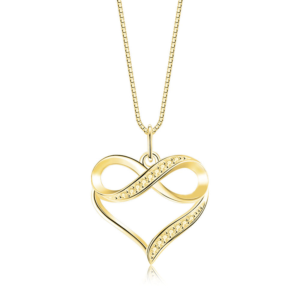 925 Sterling Silver Infinity Heart Necklace for Girls Women