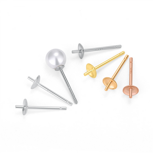925 Sterling Silver Earring Posts For Jewelry DIY